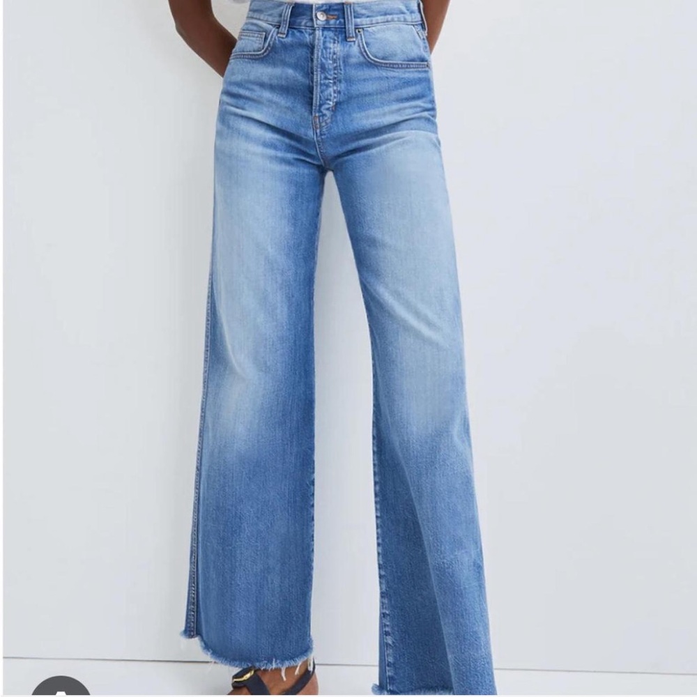 Veronica Beard Taylor High Rise Wide Leg Jeans in Durango